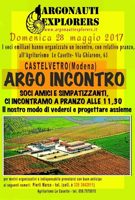 ARGO INCONTRO EMILIANO - 28 maggio 017 - Castelvetro (MO) -  ARGONAUTI  EXPLORERS