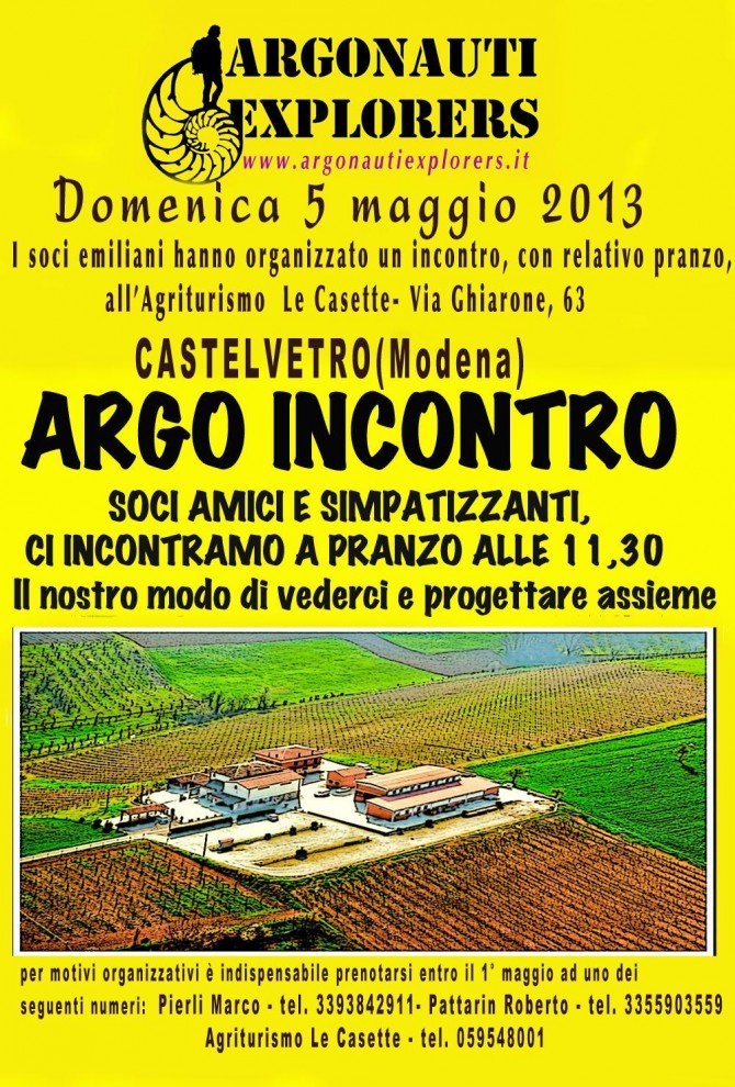 ARGOINCONTRO a CASTELVETRO (Modena) 5 maggio 2013 -  ARGONAUTI  EXPLORERS