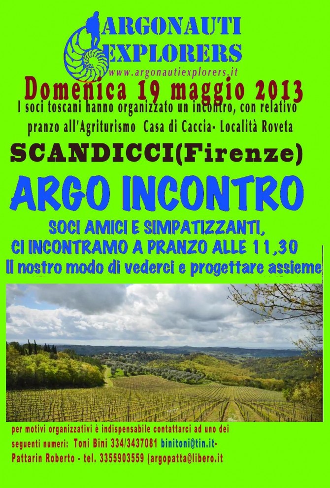 ARGOINCONTRO a SCANDICCI (Firenze) 19 maggio 2013 -  ARGONAUTI  EXPLORERS