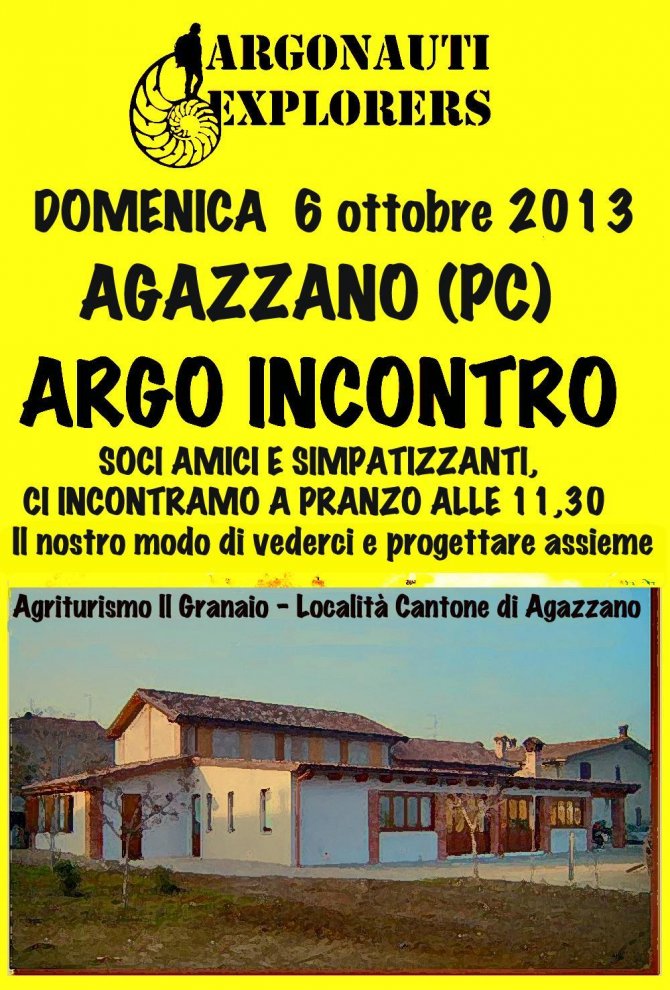 ARGOINCONTRO d'AUTUNNO - dom 6 Ottobre - Agazzano (Piacenza) -  ARGONAUTI  EXPLORERS