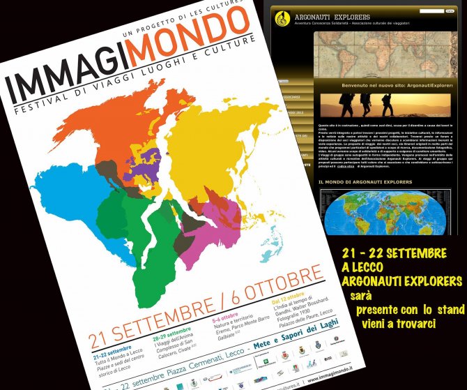 ARGONAUTI con stand a IMMAGIMONDO - 21 22 settembre /013 a LECCO -  ARGONAUTI  EXPLORERS