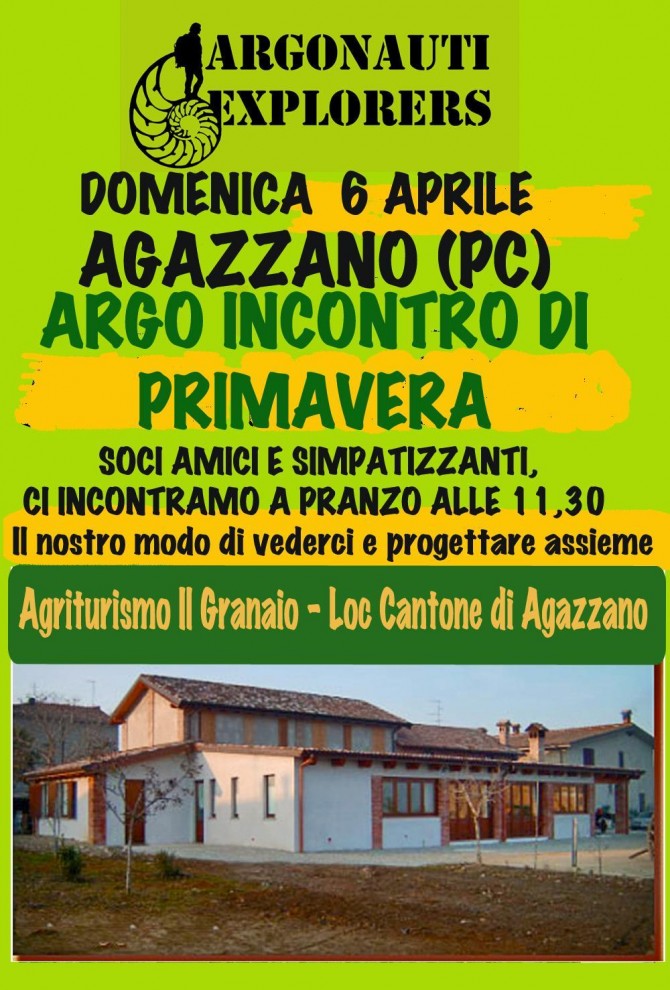 ARGORDUNO DI PRIMAVERA - Agazzano (Piacenza) domenica 6 Aprile -  ARGONAUTI  EXPLORERS