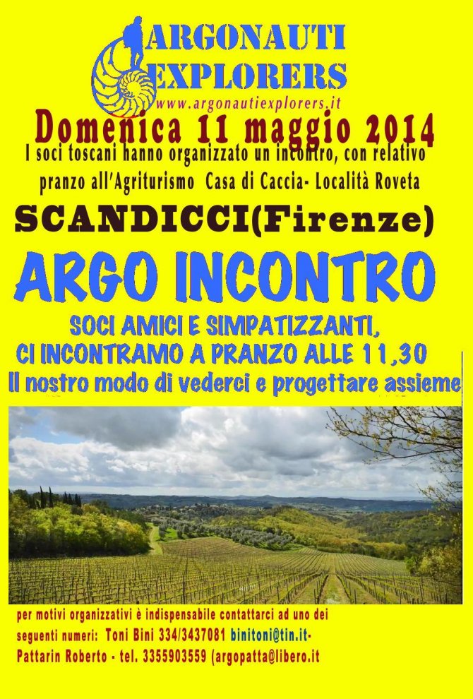 ARGOINCONTRO a SCANDICCI (Firenze) 11 maggio 2014 -  ARGONAUTI  EXPLORERS