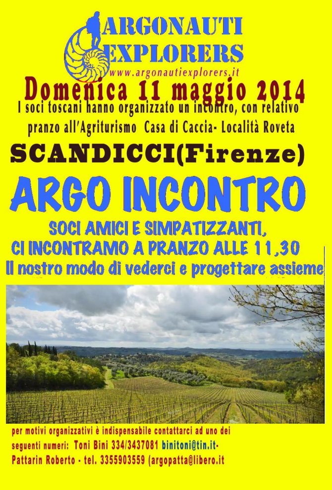 ARGOINCONTRO a SCANDICCI (Firenze) 11 maggio 2014 -  ARGONAUTI  EXPLORERS