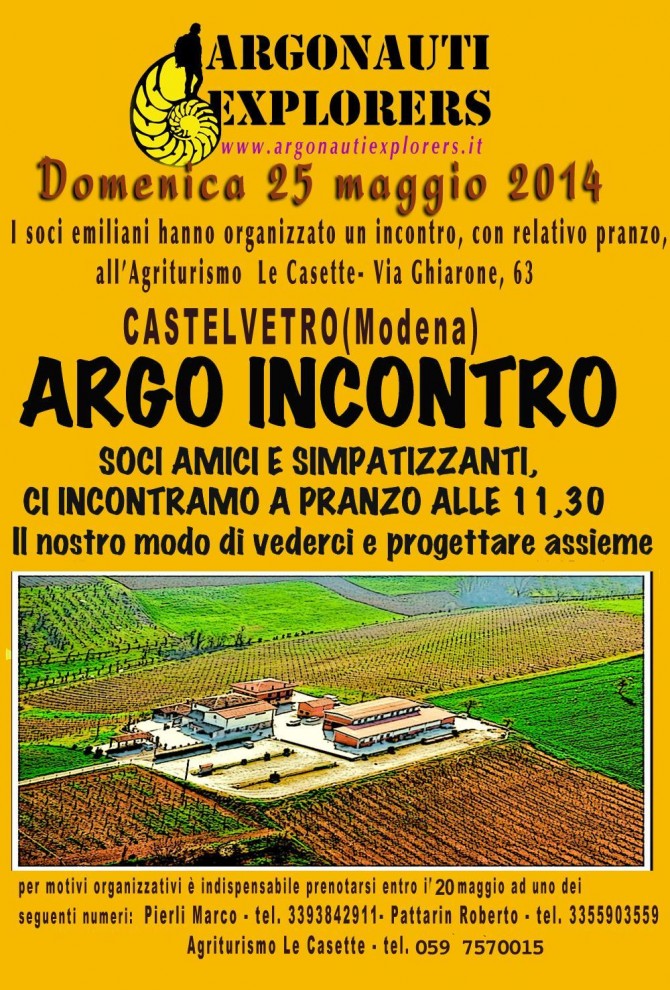 ARGOINCONTRO a CASTELVETRO (Modena) 25 maggio 2014 -  ARGONAUTI  EXPLORERS