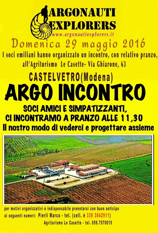ARGO INCONTRO EMILIANO - 29 maggio 016 - Castelvetro (MO) -  ARGONAUTI  EXPLORERS